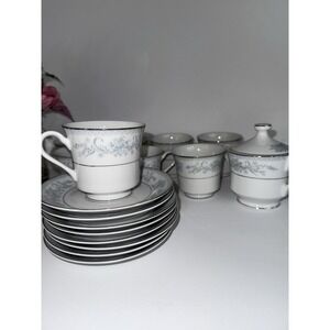 Vintage Mikasa Fine China Dresden Rose L9009 Japan 7 Pc Tea Set w/ Cups/ Saucers